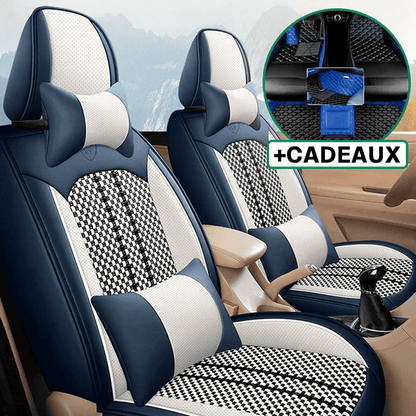 Housse Universelle Complète Evotech pour Voiture en Cuir Véritable avec Airbag +3 CADEAUX : Tapis de Voiture