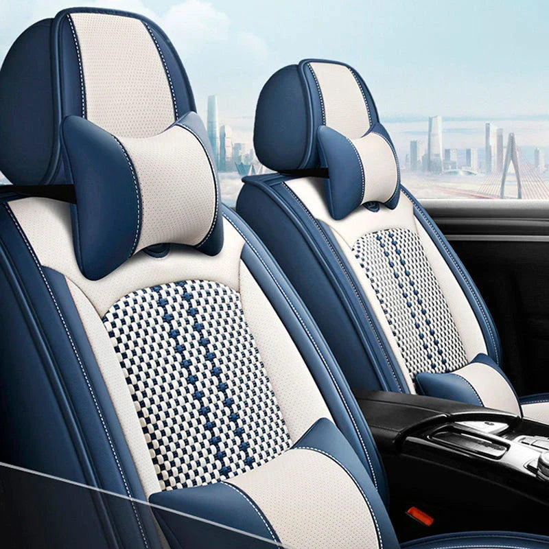 Housse Universelle Complète Evotech pour Voiture en Cuir Véritable avec Airbag +3 CADEAUX : Tapis de Voiture