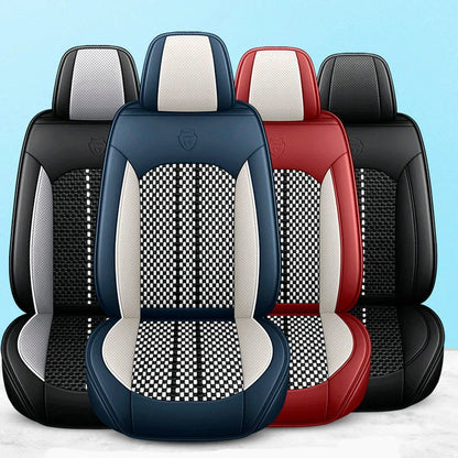Housse Universelle Complète Evotech pour Voiture en Cuir Véritable avec Airbag +3 CADEAUX : Tapis de Voiture