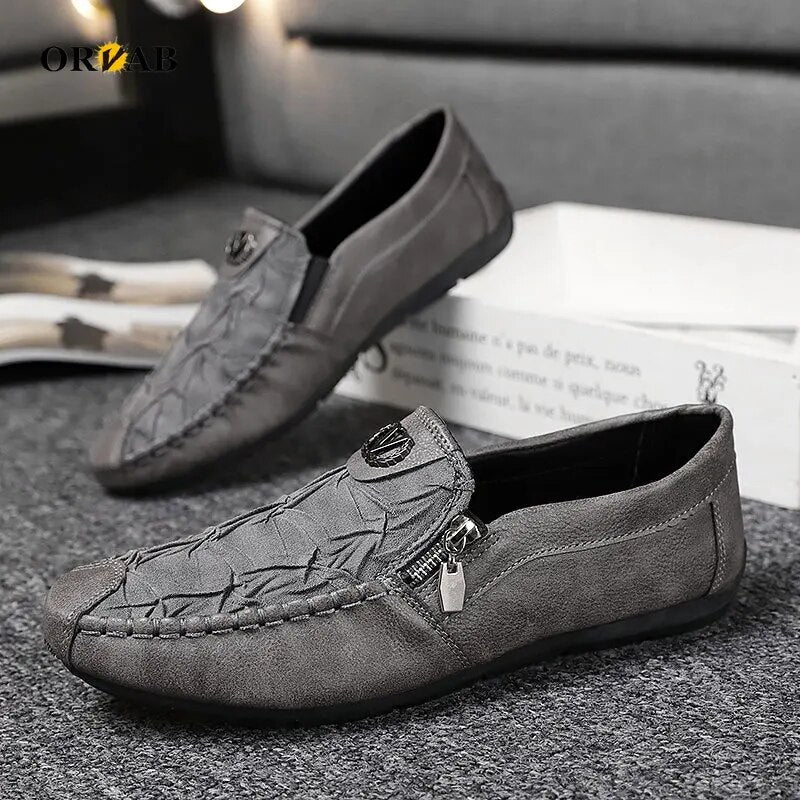 Fynorr™ Chaussure Mocassim en Cuir com Ziper - France