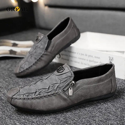 Fynorr™ Chaussure Mocassim en Cuir com Ziper - France