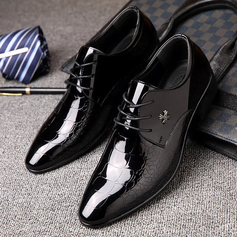 Fynorr™ Chaussures en Cuir Verni Homme – Élégance Classique Reynalds