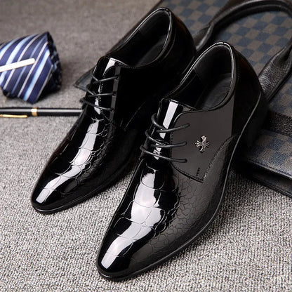 Fynorr™ Chaussures en Cuir Verni Homme – Élégance Classique Reynalds