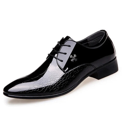 Fynorr™ Chaussures en Cuir Verni Homme – Élégance Classique Reynalds