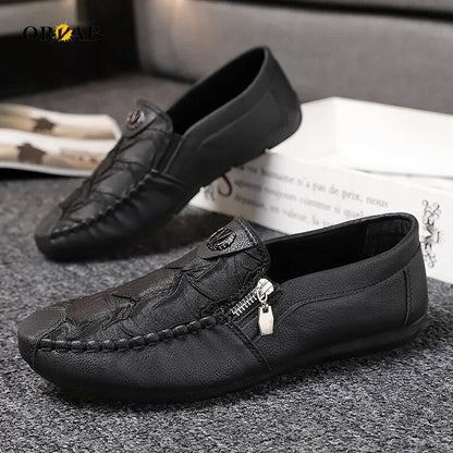 Fynorr™ Chaussure Mocassim en Cuir com Ziper - France