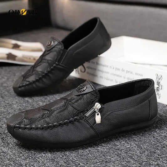 Fynorr™ Chaussure Mocassim en Cuir com Ziper - France