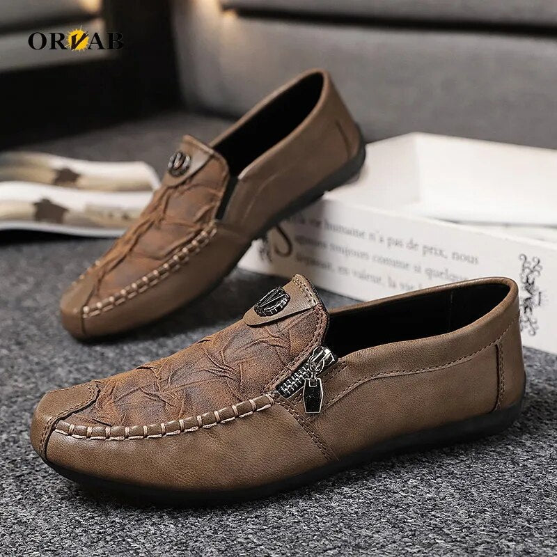 Fynorr™ Chaussure Mocassim en Cuir com Ziper - France