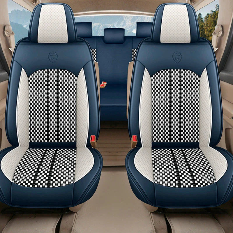 Housse Universelle Complète Evotech pour Voiture en Cuir Véritable avec Airbag +3 CADEAUX : Tapis de Voiture