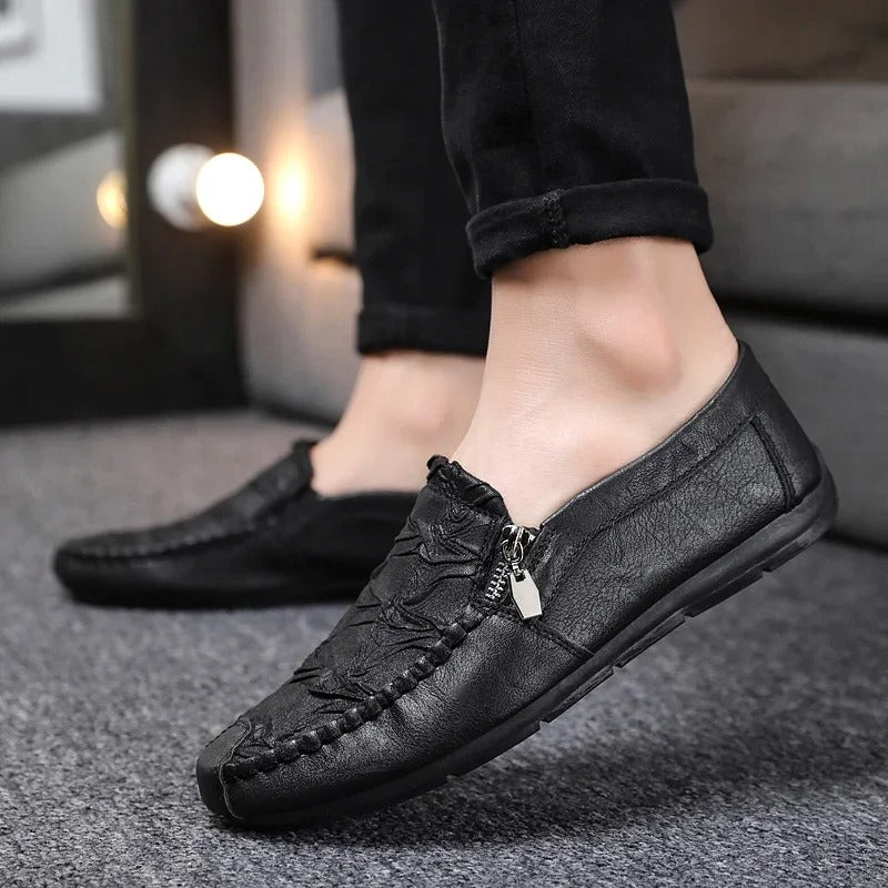 Fynorr™ Chaussure Mocassim en Cuir com Ziper - France